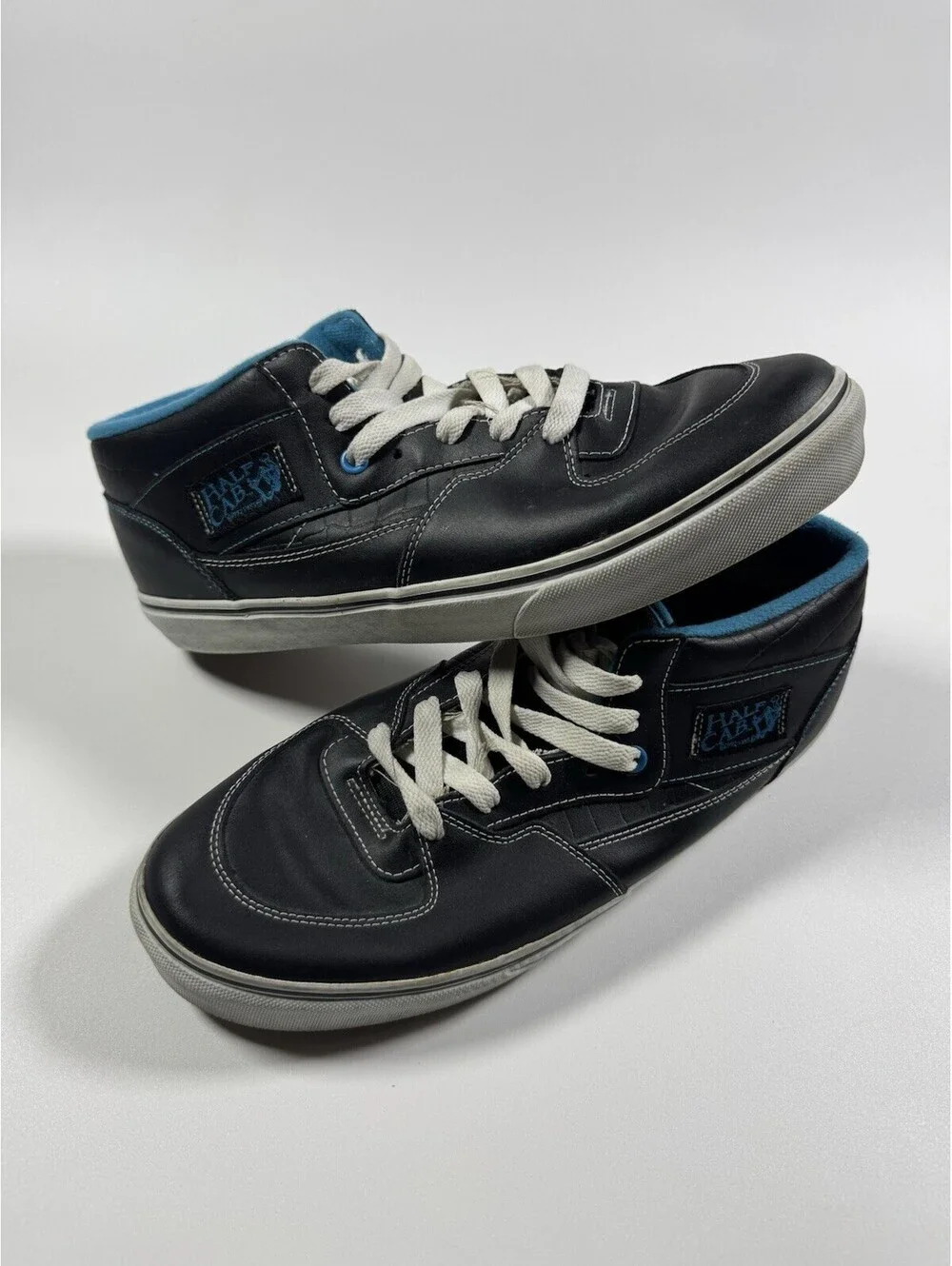 2009 Vans Half Cab Croc Pack Black Vivid Blue Leather Men’s 12 Rare Skate